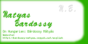 matyas bardossy business card